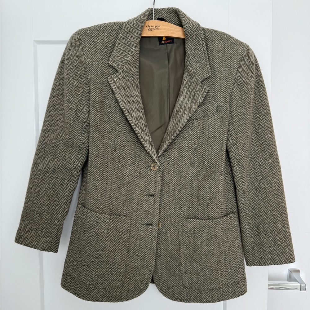 Classic Herringbone Blazer